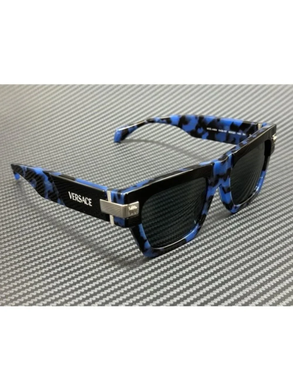 New Versace Men Havana Blue Sunglasses 52-20-145